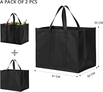 Luxiremi 2 Pcs Reusable Shopping Bags for Groceries, Picnic and Camping
