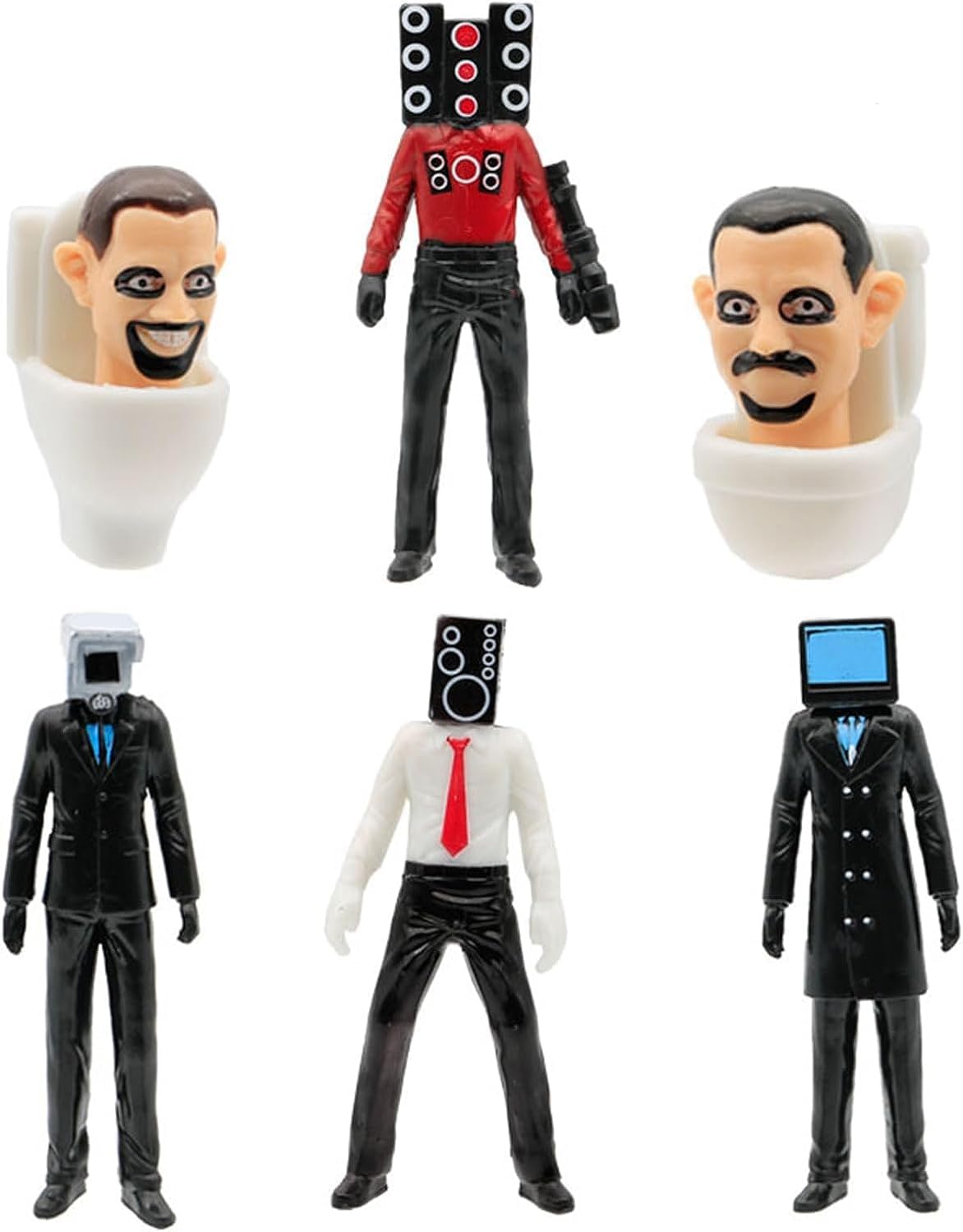 CGCHAONISkibidi Toilet Toy Figures Set | Collectible Model for Desk Decor | Kids Skibidi Toilets Toy Figure Set | Ideal Children's Birthday Gift | Desk Decorations (Type A - Type 6)