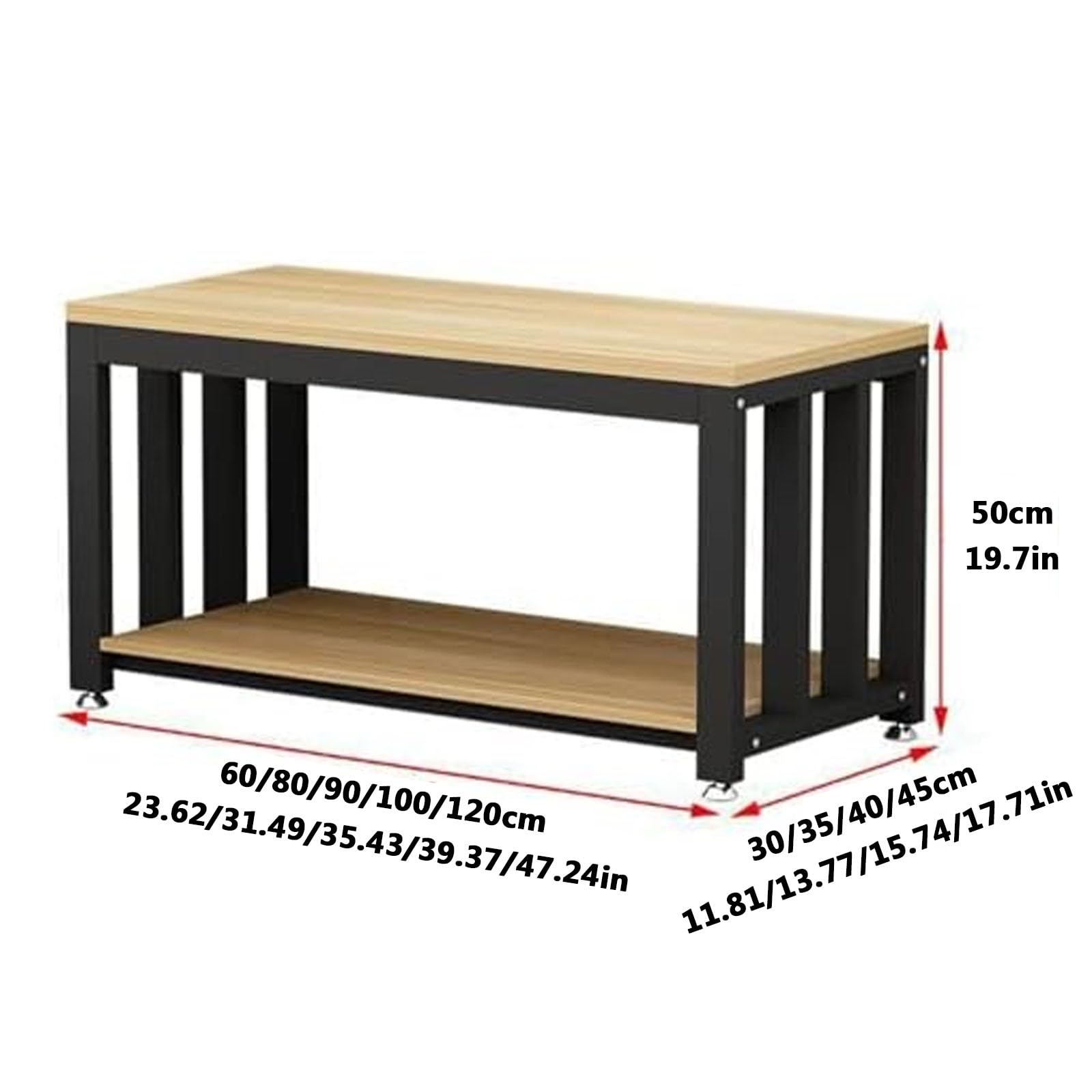 Mueble Acuario, Soporte Metálico para Acuarios Y Terrarios | Con Estante de Almacenamiento Y Patas Niveladoras Ajustables(Natural,90x45cm/35.43x17.71in)