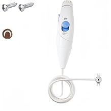 Replacement Hose and Handle Parts Compatible with Waterpik WP-100 WP-140 | WP-660 WP-900 Series Water Flosser Oral Irrigator Accessories Water Hose Plastic Handle Oral Hygiene Push Button-White