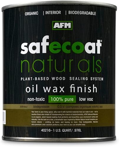 Afm Safecoat Naturals - Acabado de cera de aceite, lata transparente de 1 galón