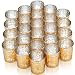 Vizayo Gold Votive Candle Holders - Set of 24 Mercury Glass Votives and Tealight Candle Holder - Gold Wedding Decorations