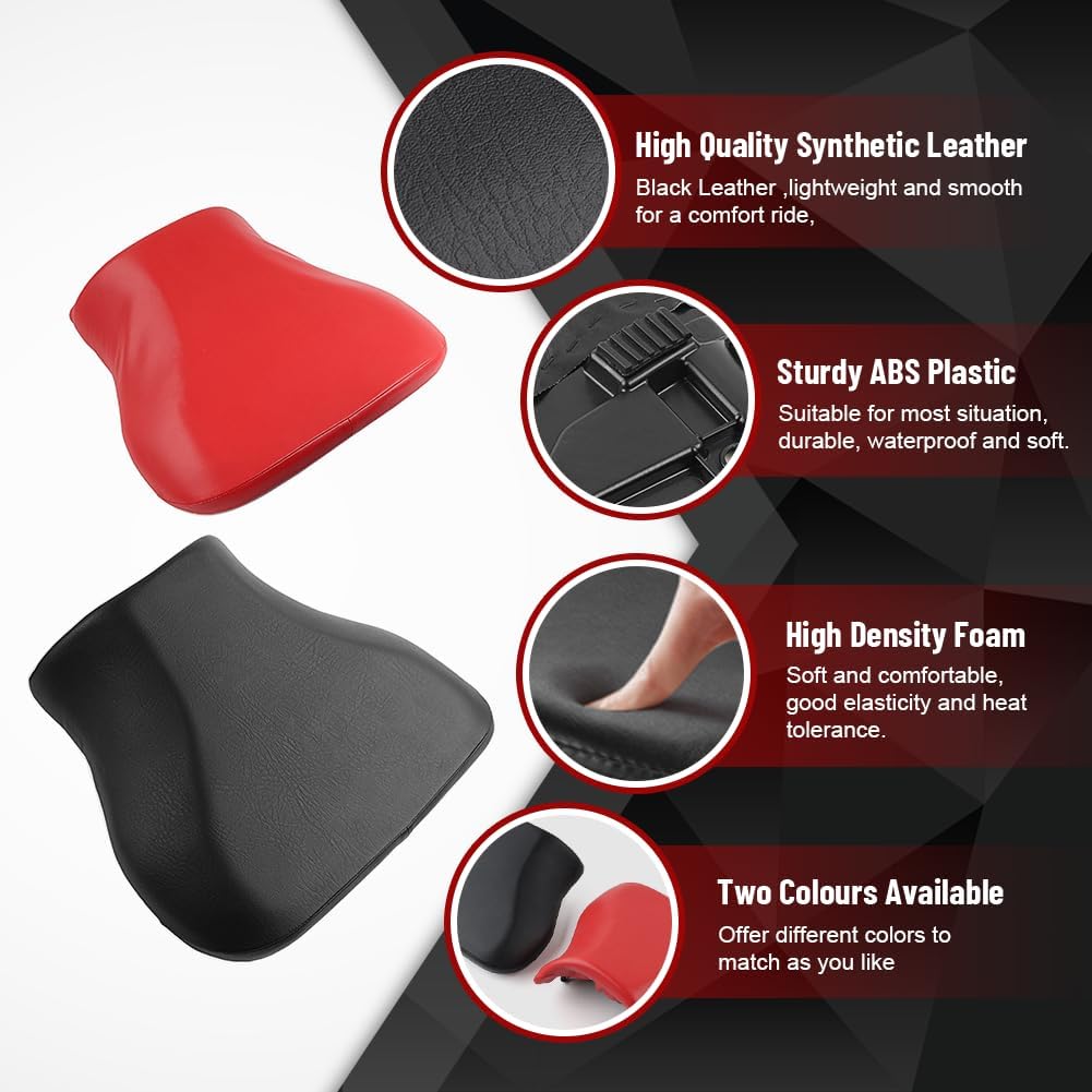 Lirun Motorcycle Front Driver Saddle Seat Rider Cushion Pillion for Suzuki GSXR 600/750 2001-2003 Synthetic Leather Black