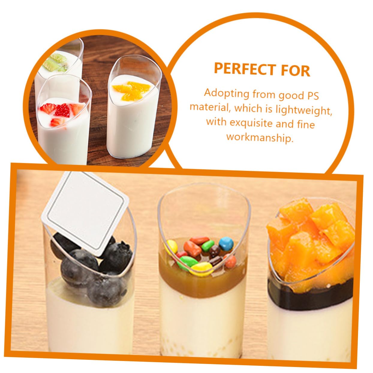AUTSUPPL 20pcs Mousse Cup Dessert Shooter Cup Multi-function Tiramisu Cup Dessert Accessory Appetizer Cup Party Dessert Cup Clear Pudding Cup Party Pudding Cup Snow Cone Cup Transparent