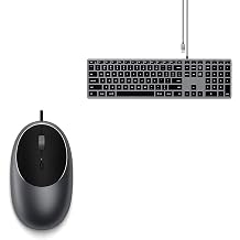 SATECHI C1 Wired USB C Mouse and Slim W3 Wired Keyboard Bundle