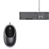 Satechi Slim W3 Wired Keyboard & Aluminum C1 Wired Mouse Bundle, USB C Connection, Backlit Keys, Adjustable DPI, for MacBook Pro/Air, iPad Pro/Air, iMac, Latops, Desktops, and Tablets