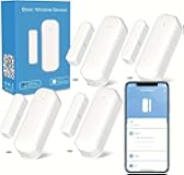 XFOX 4-Pack Smart Door and Window Sensor, 2.4G WiFi Door Sensor, SmartLife Contact Sensors for Home Security & Smart Home Automation, Compatible with Alexa Google Assistant