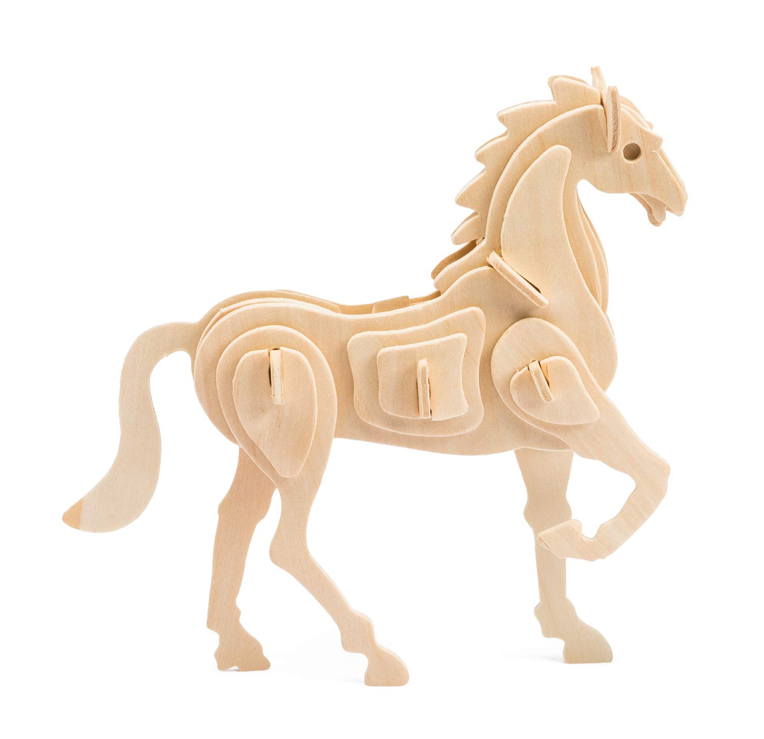 Marabu 317000000023 - Puzzle in Legno 3D Kids con 30 Puzzle in Legno Certificato FSC, Dimensioni Circa 18 x 16 cm, Semplice Tecnica a Incastro, per dipingere e Personalizzare