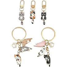 5 Pieces Cat Pendant Keychain, Cute Cartoon Animal, Fashionable Bag Pendant, Personalized Key Accessories
