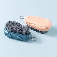 Zeinwap Soft Scrub Brush, Laundry Clothes Shoes Cleaning Brush, Easy to Grip Household Cleaning Brushes, Finger Nail Scrub Brush Hand Scrub with Hanging Rope (Multicolor) (Pack of 2)