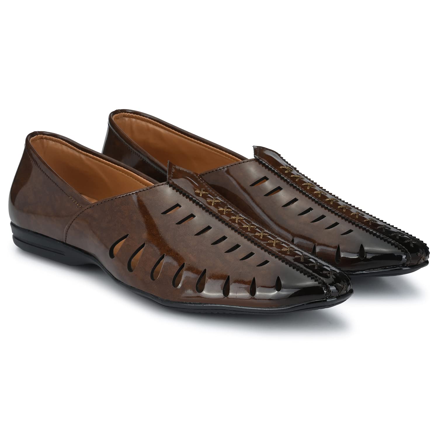 Prolific Mens Brown Ethnic Juttis Mojaris & Partys Shoes (10, Brown) (B087F62T61) Amazon Price History, Amazon Price Tracker