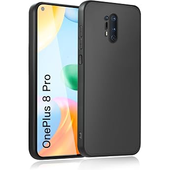 Mobile Phone Case for OnePlus 8 Pro Case Shockproof Scratch-Resistant Anti-Fingerprint Non-Slip Drop Protection Case Anti-Oil Supports Wireless Charging for OnePlus 8 Pro Case Black