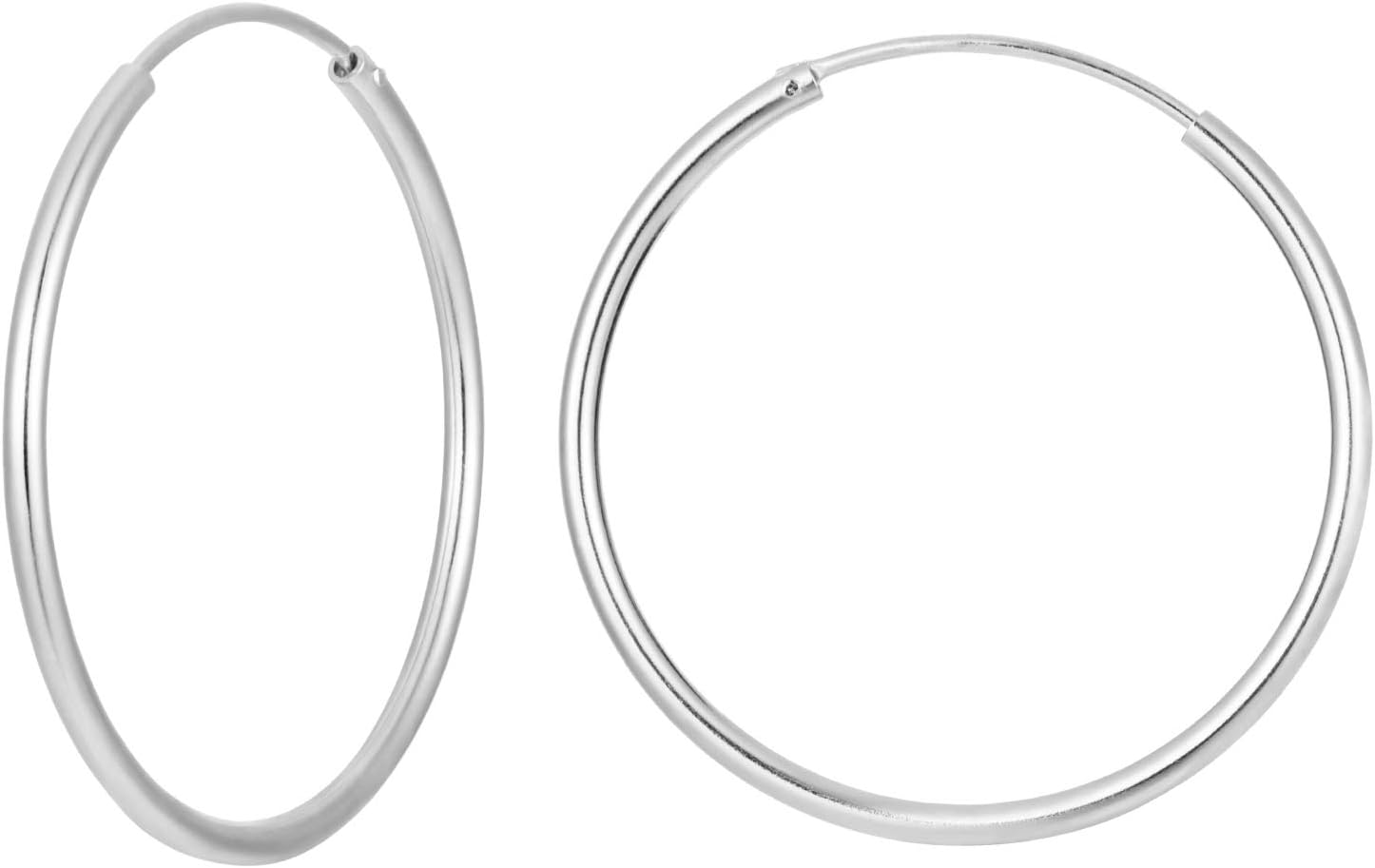 Thin Gold Hoops | 1.2mm Sterling Silver Simple Large Hoop Earrings | Minimalist Skinny Threader Gold Hoop Multiple Sizes in Gold and Silver