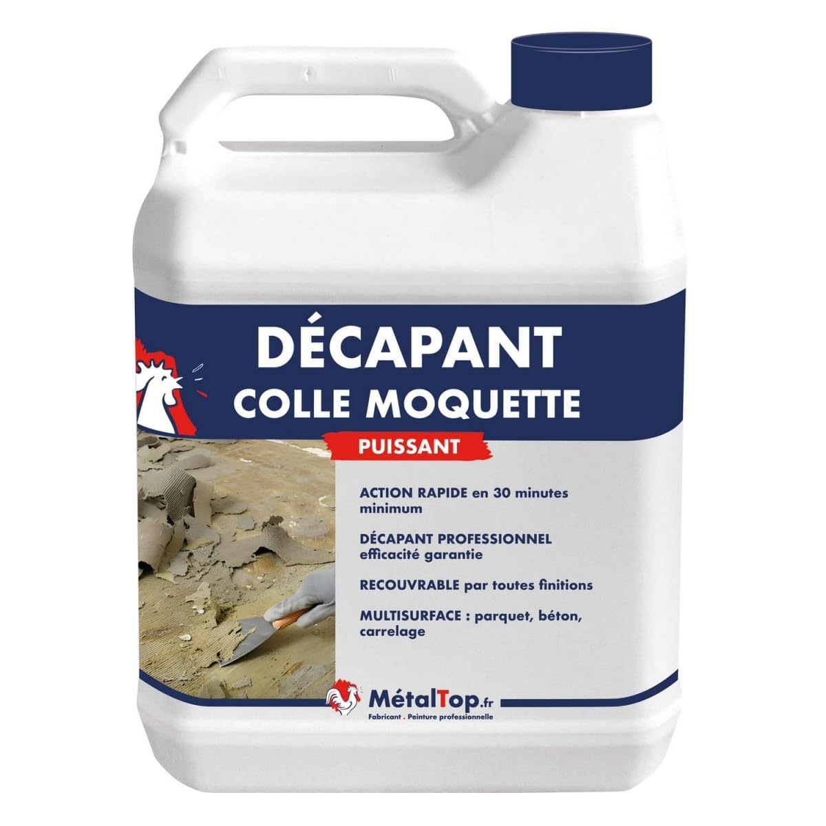 Metaltop Decapant Colle Moquette 5 L Elimine résidus colle sol béton bois carrelage