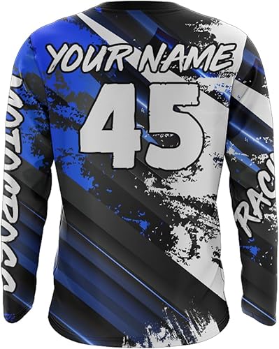 Miniatura 4 de Camiseta de motocross UPF30+ para jóvenes, niños, hombres, mujeres, carreras, motocross, camisa Brap Extreme Off-Road Motocicleta de manga larga XM36