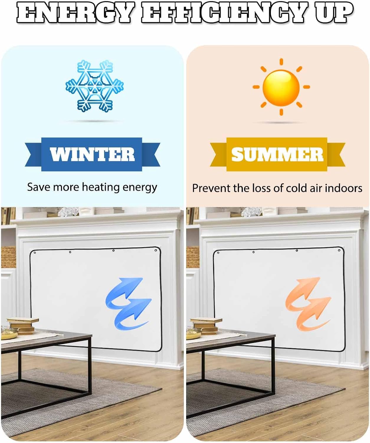 Solid White Fireplace Cover Decorative, French Country Rustic Classic Colored Art Decor Magnetic Fireplaces Cover Indoor Fireplace Blanket Insulation Draft Stopper Save Energy 45" W x 34" H