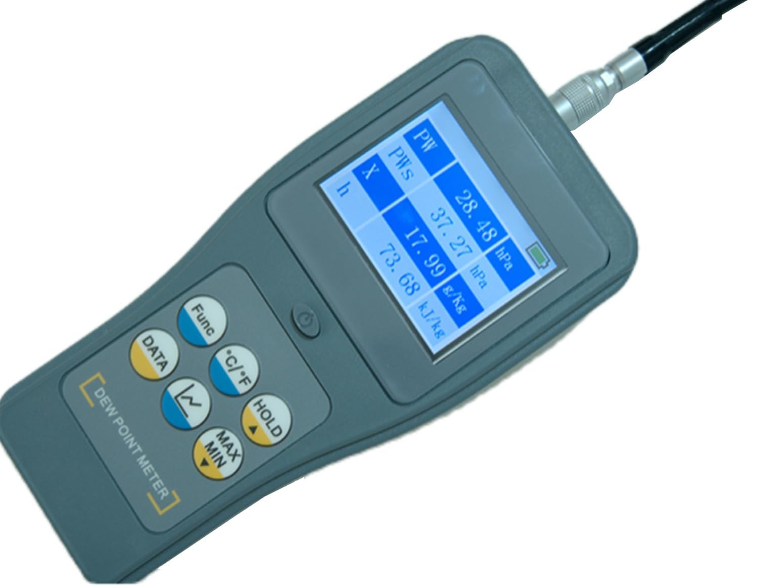 Dew Point Meter Hygrometer Thermometer with Color LCD Display Temperature Unit °C/°F for Ambient Temperature Relative Humidity Wet Bulb Temperature Absolute Humidity,Etc