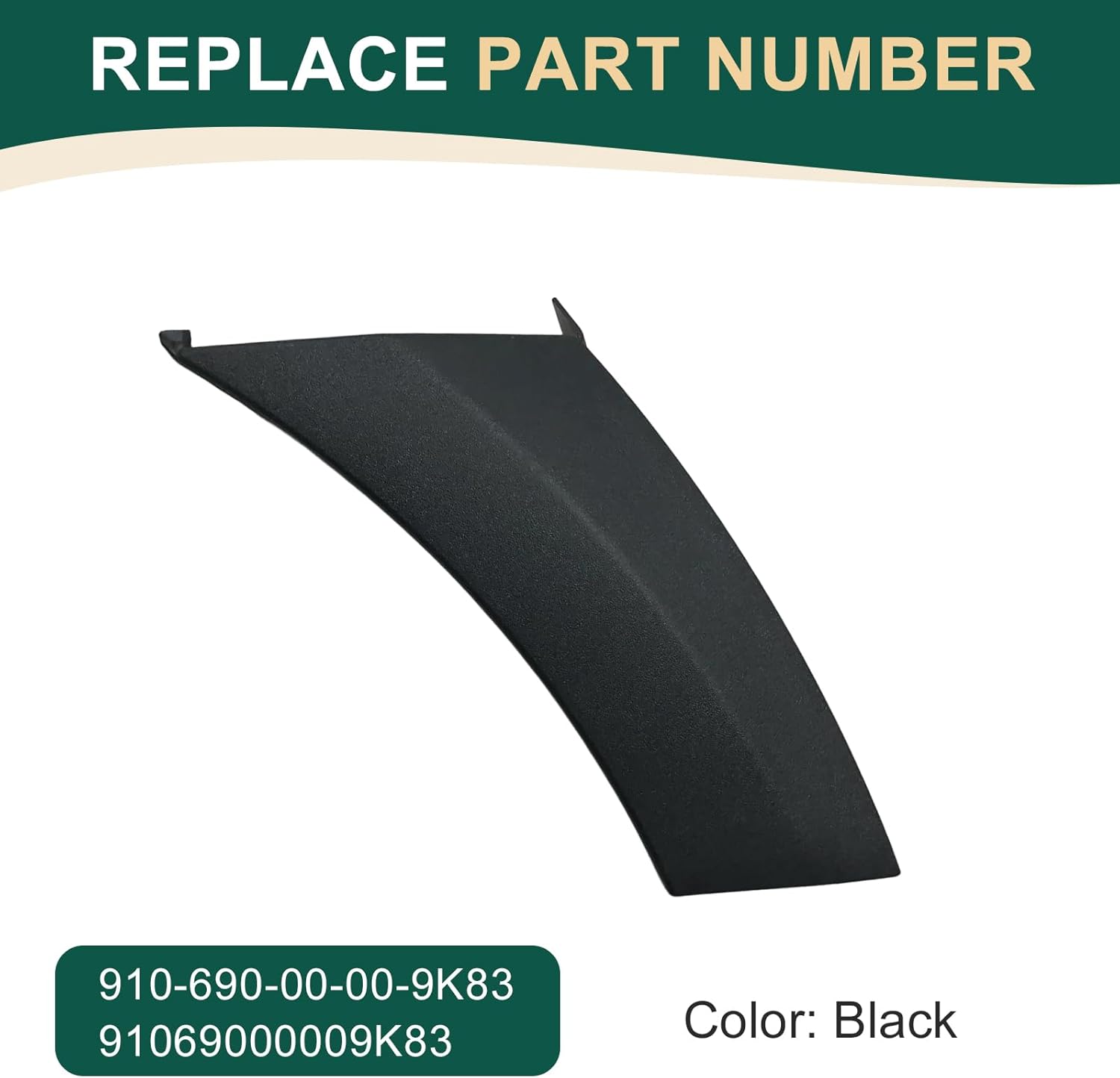 Front Wheel Arch Molding Trim Panel Black Plastic Side Molding Panel Fits for Mercedes Sprinter 1500 2500 3500 3500XD 2019 2020 2021 2022 2023 2024 (Front Left Wheel)