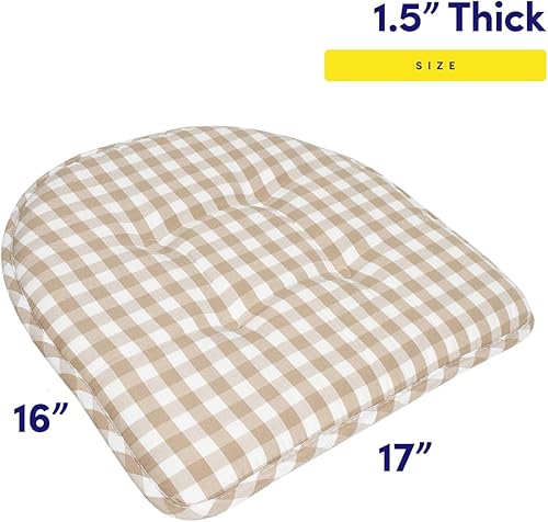 Miniatura 155 de Sweet Home Collection Cojines de espuma viscoelástica para silla, goma antideslizante y parte trasera de goma antideslizante en forma de U de 17 x