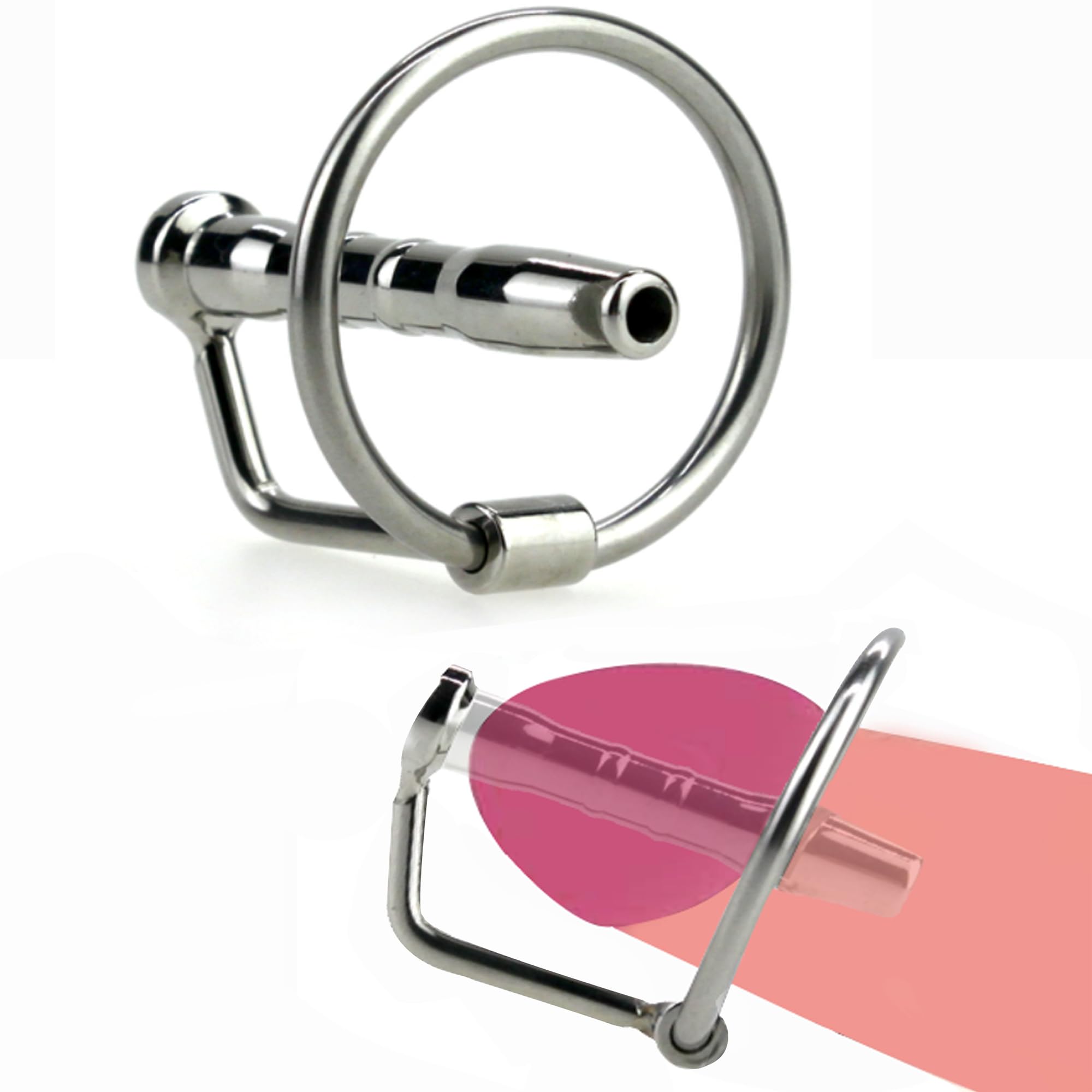 FOPS Sonda Uretrale per Uomo in Acciaio Inox Hohl Dilatatore Uretra 3,8cm ⌀7mm Sounding Maschile Sex Toy BDSM per Piacere Estremo N16-31