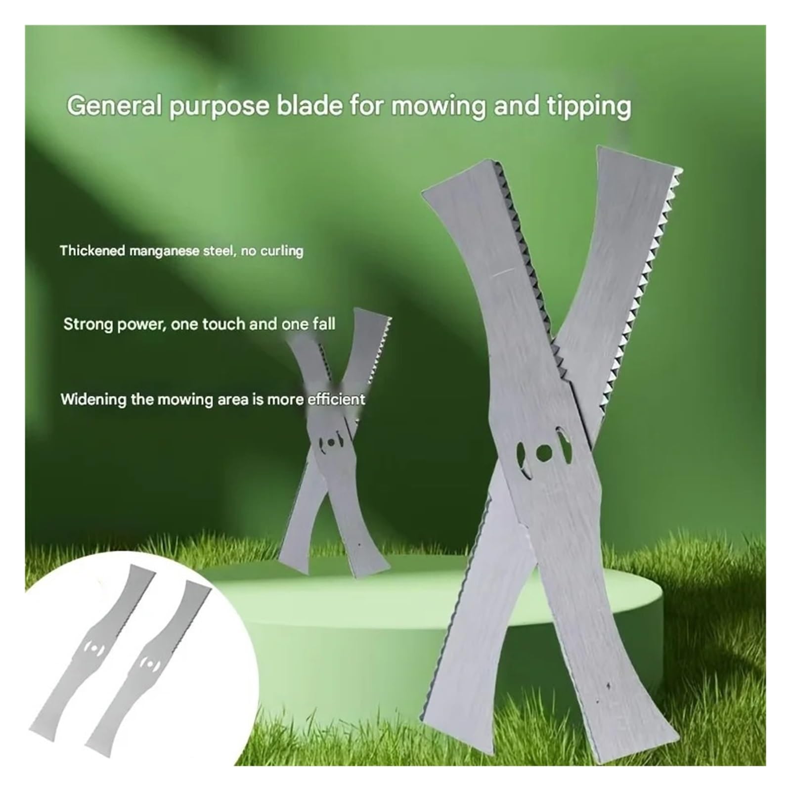 Genérico 2 Cuchillas de Repuesto de 200 mm for cortacésped, Cabezal de Corte Universal de Metal, Accesorios for Herramientas de jardinería.