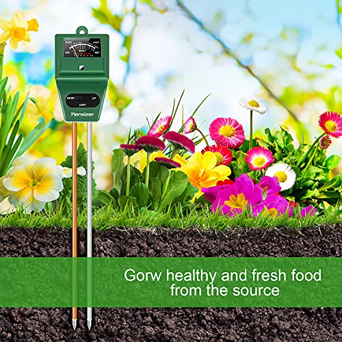 Kensizer 3-in-1 Soil Tester, Soil Moisture/Light/pH Meter, Gardening Farm Lawn Test Kit Tool, Digital Plant Probe, Sunlight Tester Water Hydrometer for Indoor Outdoor