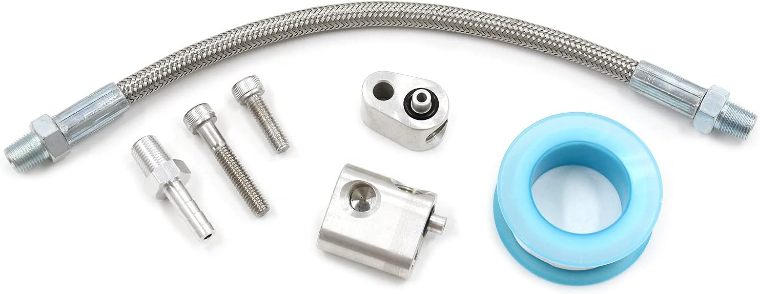 MSCRP LS Cylinder Head Coolant Steam Port Crossover Body Bypass Hose Kit Compatible with All GM LS Series LS1 LSX LM7 LR4 LQ4 LS6 L59 LQ9 LM4 L33 Engines