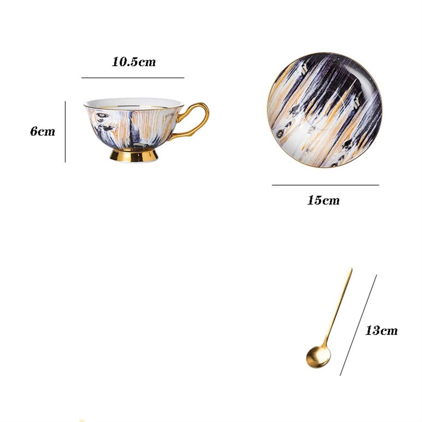Tasse Tasses Ensemble de tasses et soucoupes en céramique luxe Art Light, à café porcelaine, thé britanniques l'après-midi