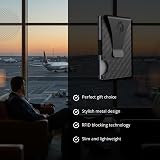TRAVELINGO Slim RFID Blocking Wallet For Men - Light Weight, Durable & Compact- Minimalist Wallet With Money Clip (Carbon Fiber)