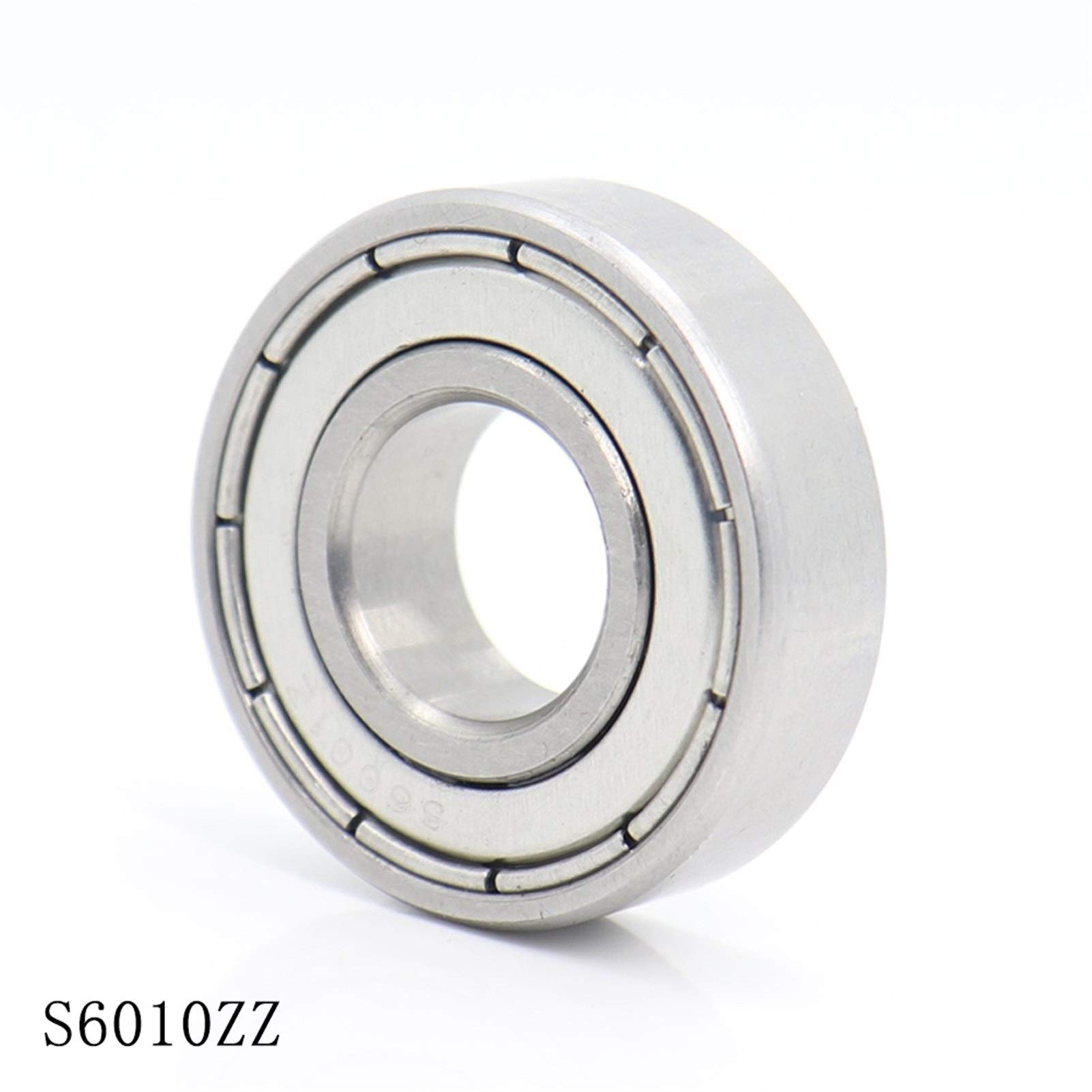 S6010ZZ S6010Z Rodamientos de Bolas de Acero Inoxidable 50 * 80 * 16 mm ABEC-1 S6010 Z ZZ S 440C Rodamiento rígido de Bolas