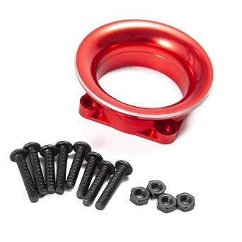 Metal Fan Cover Kit Air Inlet Channel for 1/10 RC Sakura D4 D3 XIS XI HSP | OD 43mm, ID 28mm, H 14mm, Square W 32mm, Mount Hole Spacing 23mm