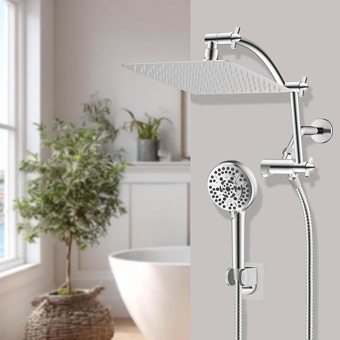 Kit de Ducha Hibbent con Regadera de Lluvia y Mano, 10'' miniatura 9