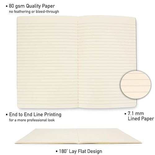 Miniatura 6 de Simply Genius - Cuadernos A5 pel trabajo, viajes, negocios, escuela y más - Hojas rayadas - Diarios de tapa blanda - Cuadernos de 92 páginas con