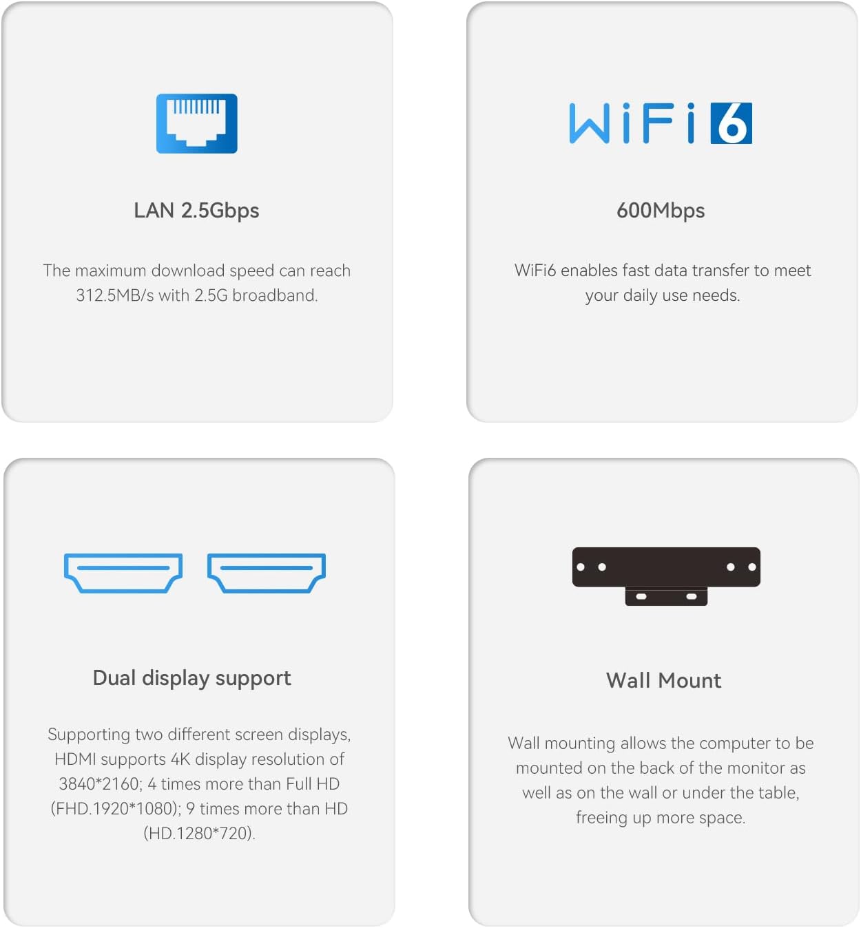 Beelink MINI S13 Connectivity and Mounting Features