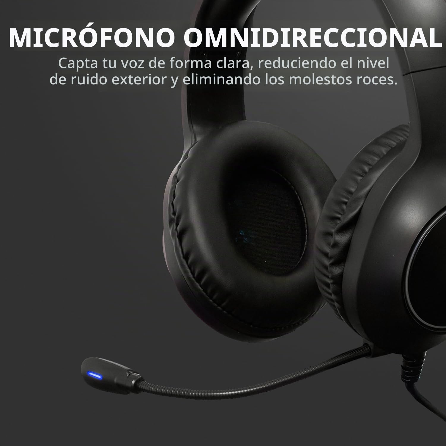 SPYCO - Auriculares Gaming Impulse HE-121 | Audio 50mm | Micrófono Omnidireccional | RGB | Jack 3.5mm y USB | Compatible PS4/Xbox One/Nintendo Switch | Negro, 50 mm, Cuero sintético