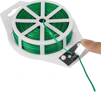 50m Garden Twistee Tie, 164ft Plant Twist Ties Wire with Dispenser and Cutter for Gardening, Tomato, Vines, Shrubs and Flowers, Great for Organising, DIY Craft Projects Garden Wire, 50 Metres