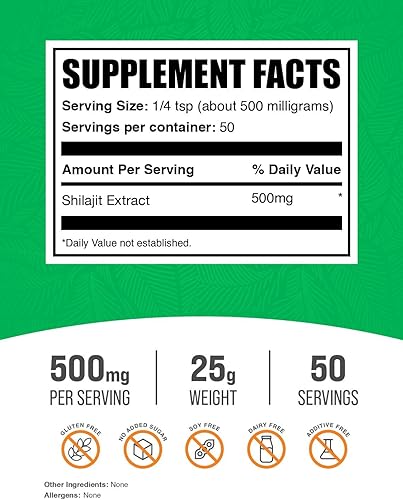 Miniatura 2 de BulkSupplements. com Shilajit Extracto en polvo  Suplemento de ácido fúlvico, suplemento Shilajit  Sin gluten, 500 mg por porción de polvo de