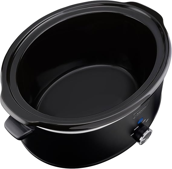 Cooks Professional Slow Cooker 6.5 Litre with Glass Lid, Cool Touch Handles, Dishwasher Safe Bowl, 2 Heat Settings & Keep Warm Function | Large One Pot Cooking Machine | Black