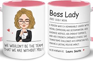Personalized Boss Lady Mug - Boss Lady Definition Mug With Custom Name And Avatar - Funny Gift For Emloyees, Coworker, Friend, Workplace Bestie - Women Gift Idea On Christmas, Birthday