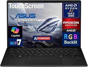 ASUS ROG Flow Z13 2-in-1 Laptop 13.4" 180 Hz Touchscreen LCD WQXGA Display | AMD Ryzen AI MAX+ 395, 32GB LPDDR5X, 2TB SSD, RGB KB, WiFi 7, Win 11 Pro