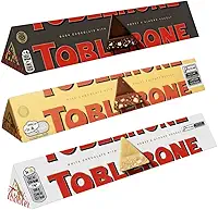 Toblerone Kit 3 Chocolates Importados Sabores ao Leite Dark e White Suíça 100g