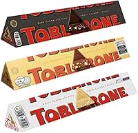 Toblerone Kit 3 Chocolates Importados Sabores ao Leite Dark e White Suíça 100g