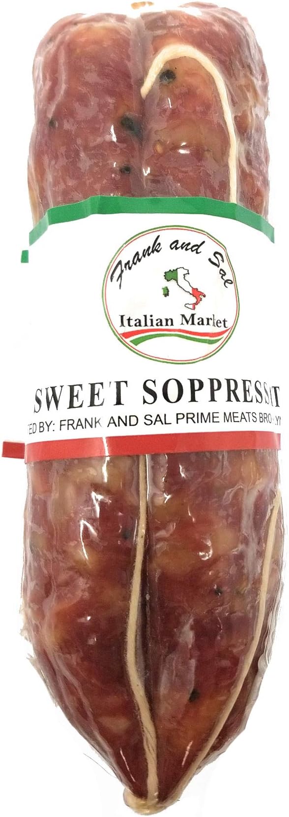 Frank and Sal Brand Sweet Soppressata - Made in Brooklyn - 2 Sticks - Approximately 1.5 Pounds