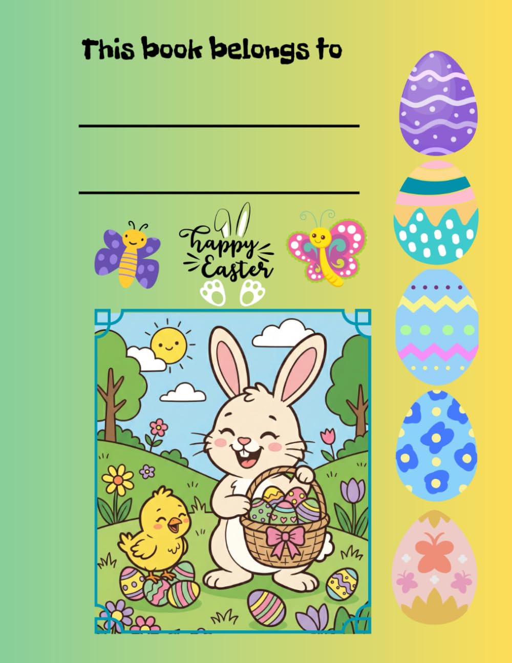 Easter Fun Coloring Book for Kids Ages 4–8: Happy Easter Coloring Pages with Eggs, Bunnies, and Holiday Scenes