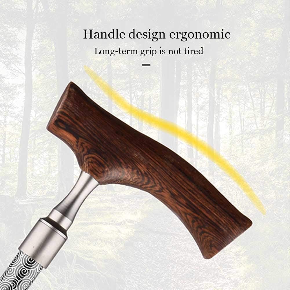 Bastone da passeggio per anziani Bastone da passeggio con manico in legno, bastone da passeggio leggero regolabile per rotazione con manico Stampelle deambulatore deambulatore wisdom