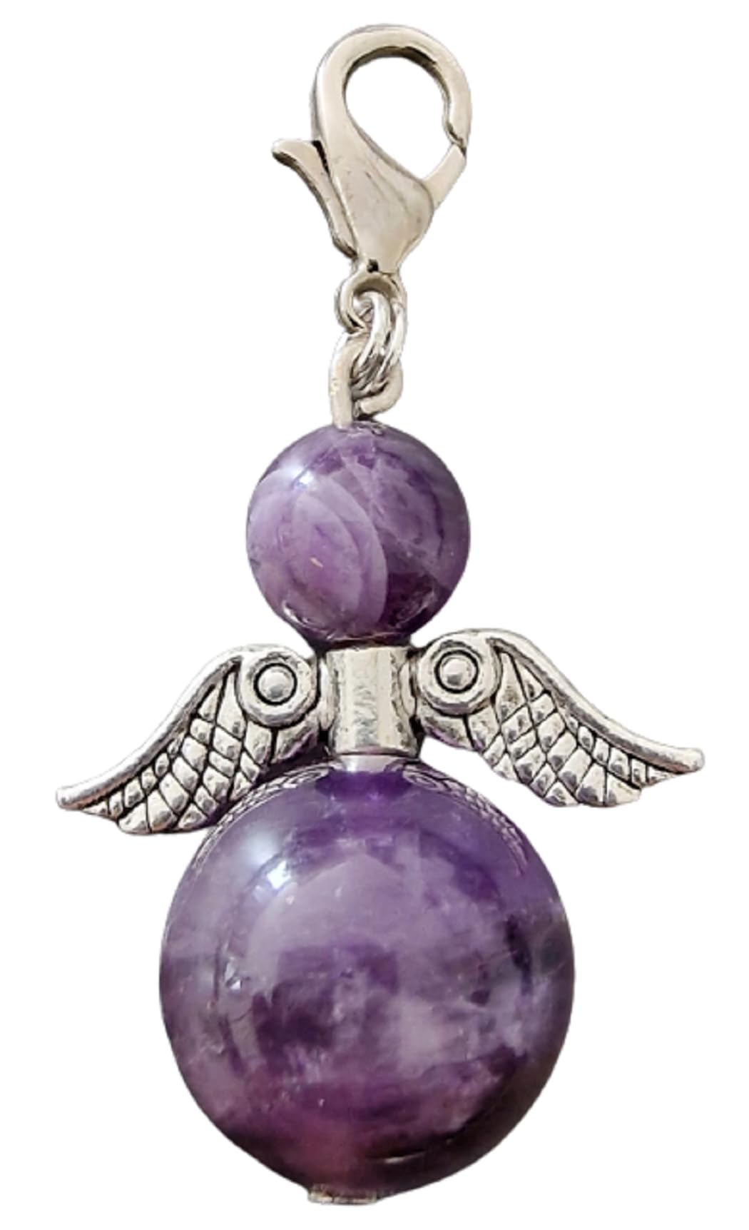 Ddesign Purple Guardian Angel Amethyst (Semi-Precious Stone, Bag Pendant, Key Ring, Lucky Angel, Amethyst)