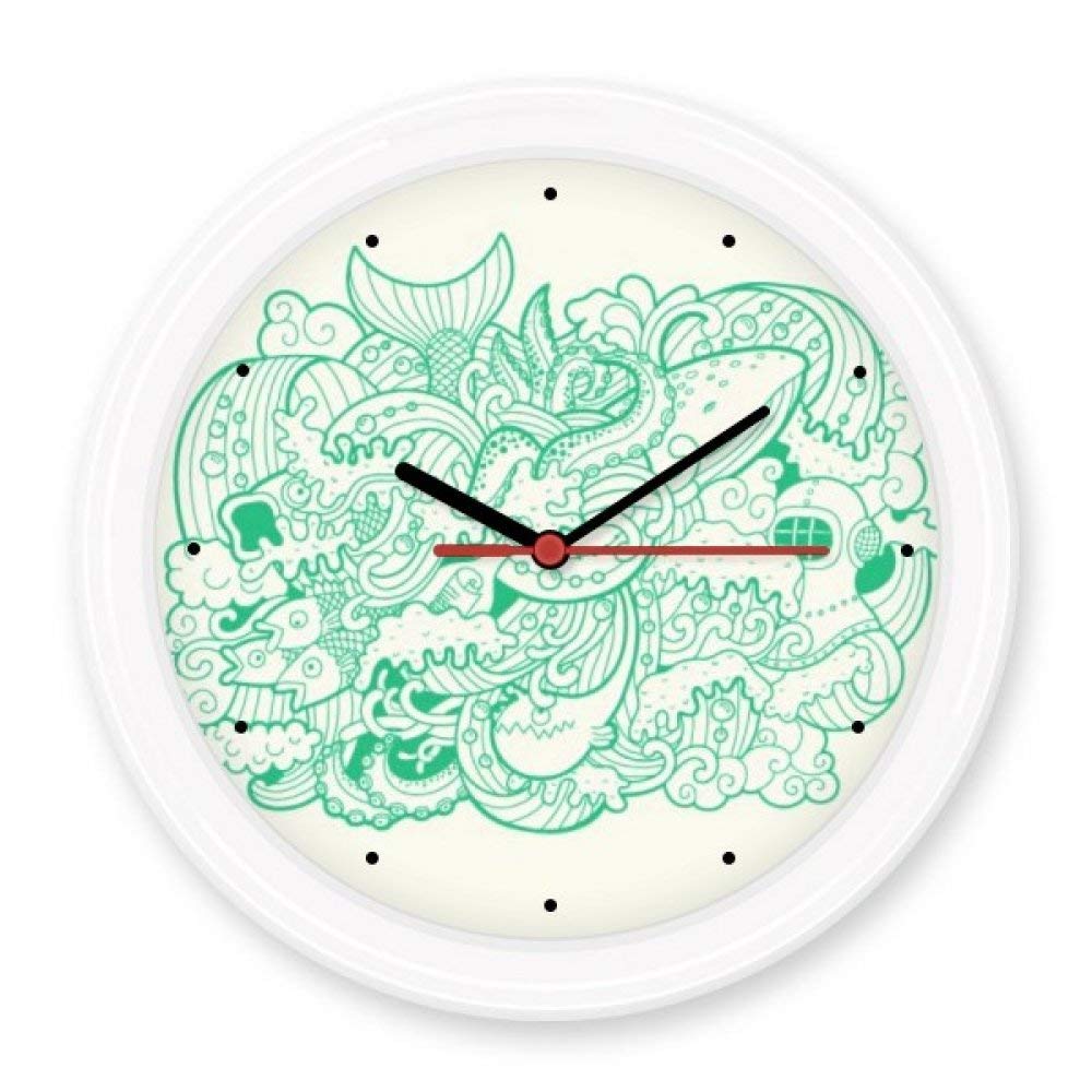Horloge murale requin silencieuse sans tic-tac pour sommeil paisible de l'enfant