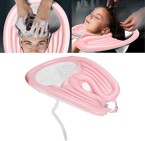 Miniatura 7 de Cuenco inflable para champú, fregadero plegable con manguera de drenaje desmontable para cama y bandeja de lavado de cabello, lavabo para champú