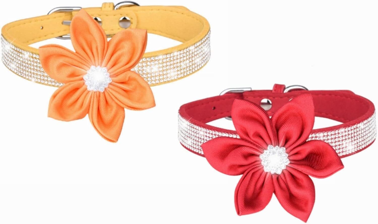 obroża dla zwierząt, Słodka dziewczyna Rhinestone obroża dla psa miękka kwiatowa szczeniaka odblaskowa spersonalizowana małych średnich dużych psów zwierzęta domowe(Pink,Large)