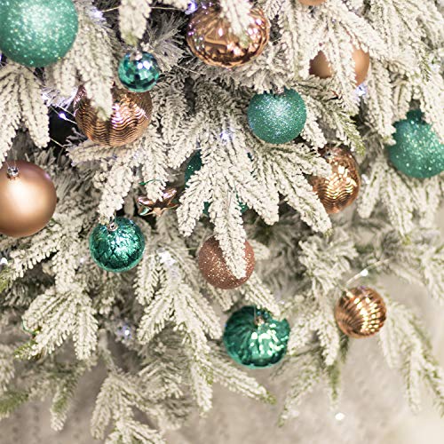 KI Store Teal Christmas Balls 20pcs 3.15-Inch Christmas Tree Decoration Ornaments for Xmas Tree Holiday Wreath Garland Decor Ornaments Hooks Included